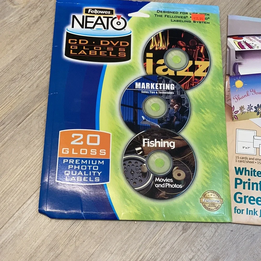 Greeting cards and CD labels for printer